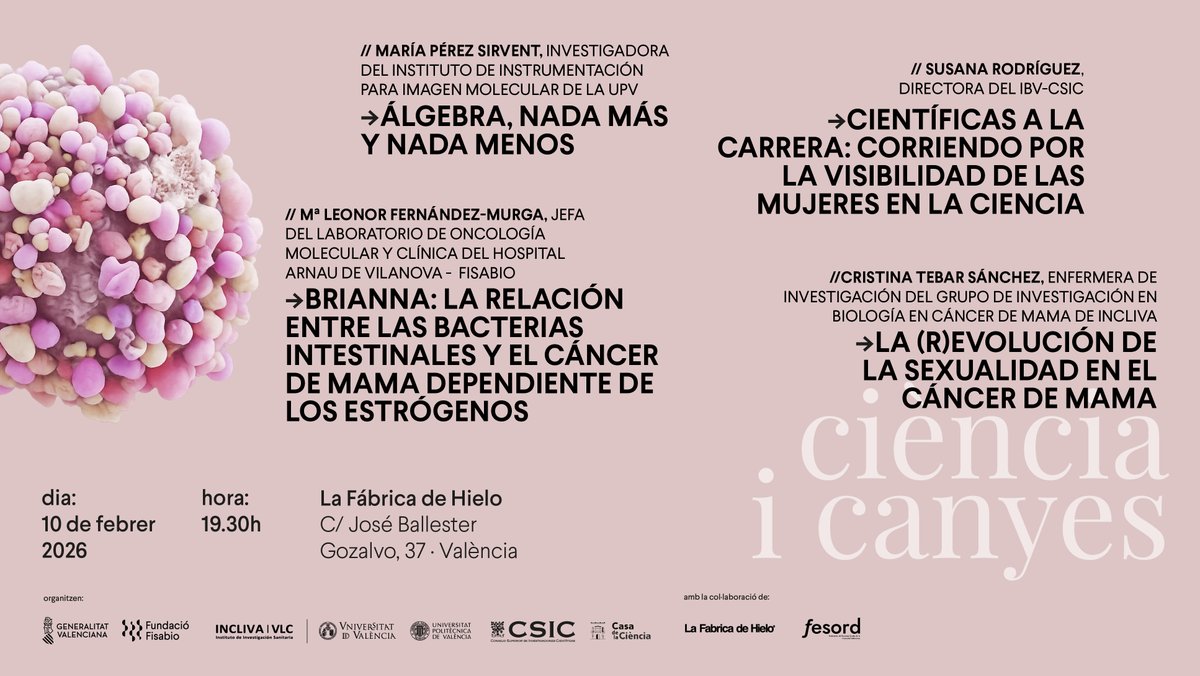 GVAfisabio's tweet image. 👩‍🔬 ¡Vuelve #CienciayCañas el próximo 10 de febrero!

📍Ven a la Fábrica de Hielo para aprender de ciencia de manera divertida. Te esperamos a las 19:30 h.

🆓 El acceso es gratuito hasta completar aforo.

🔗 Más información: fisabio.san.gva.es/es/actualidad/…
