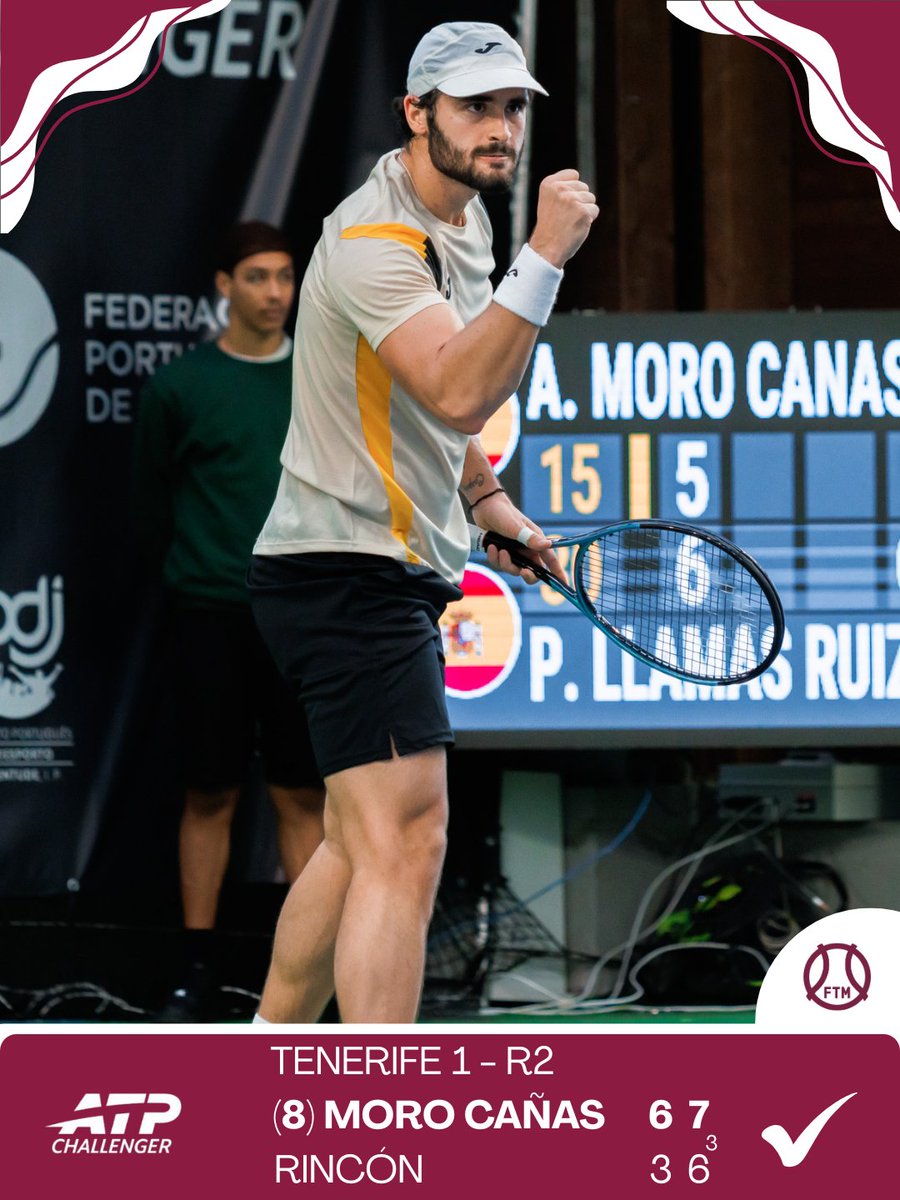 ✅  Alejandro Moro Cañas derrota a su compatriota Daniel Rincón y accede a los cuartos de final del Challenger de Tenerife 1.
🔜  Su rival en la ronda de los ocho mejores será Dani Mérida así que habrá seguro un madrileño en semifinales.