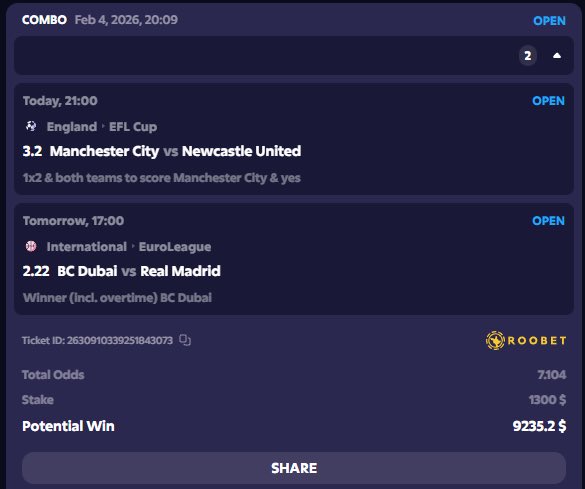 Lepajee's tweet photo. Manchester City ✅ 

If Dubai Wins tonight one random retweet will get 200$

Retweet, Tag 2 friends and Follow @Roobet to be eligible. 

Also make sure you’re under code lepajee on Roobet! 🔗 https://t.co/7Xyq8oamtQ https://t.co/5PHVMtTMw2