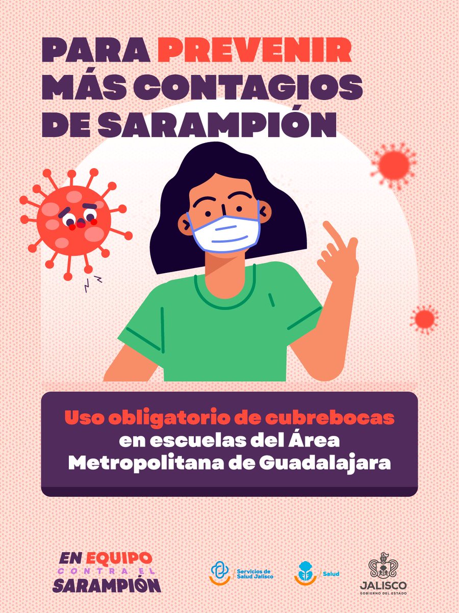 saludjalisco's tweet photo. Para reducir el riesgo de contagios y cuidar la salud de la comunidad escolar, se implementa el USO OBLIGATORIO DE CUBREBOCAS como medida preventiva. https://t.co/jJifIhay0q