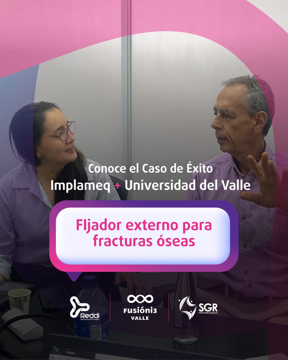 🦴 Innovar en salud también es producir conocimiento con impacto real.

Este es el caso de éxito de la alianza entre Implameq y la Universidad del Valle, donde una patente universitaria avanzó hacia su adaptación productiva para el desarrollo de un fijador externo de fracturas,