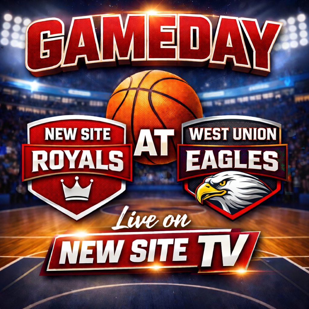 🏀GAMEDAY🏀

🆚West Union

⌚️6:00PM Varsity Girls⌚️
⌚️7:30PM Varsity Boys⌚️

📍West Union, MS📍
🏟️West Union High School🏟️

📺Live on New Site TV📺

*SPECIAL ANNOUNCEMENT: Tonight’s Broadcast could go in and out on signal due to lack of internet.*

<a href="/NS_Lady_Royals/">New Site Girls Bball</a>