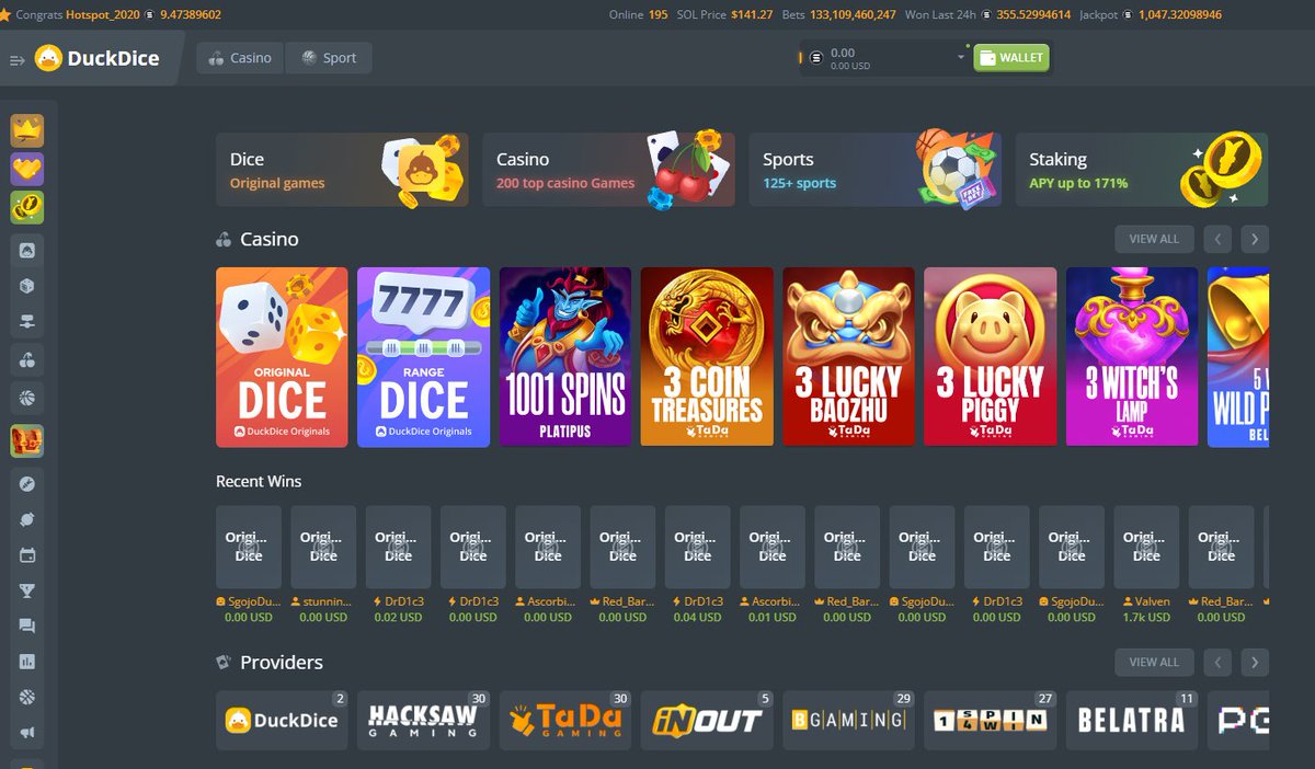 Big update on DuckDice

#Casino games added from all the big providers. 

Try it out yourself => duckdice.io/?c=change-log

#Bitcoin #Crypto  #BTC #ETH #Dice