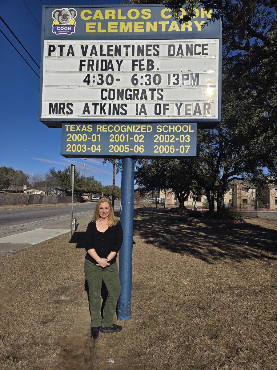 NISDCarlosCoon's tweet photo. Congratulations to our Instructional Assistant of the Year, Mrs. Atkins! We are so thankful for all you do for our students everyday! ❤️ #Unstoppable💪
#IgniteLearning💡
#LearnersandLeaders📚
@LundquistJess @eDeLeon_Garcia https://t.co/8GK9J4fx4W