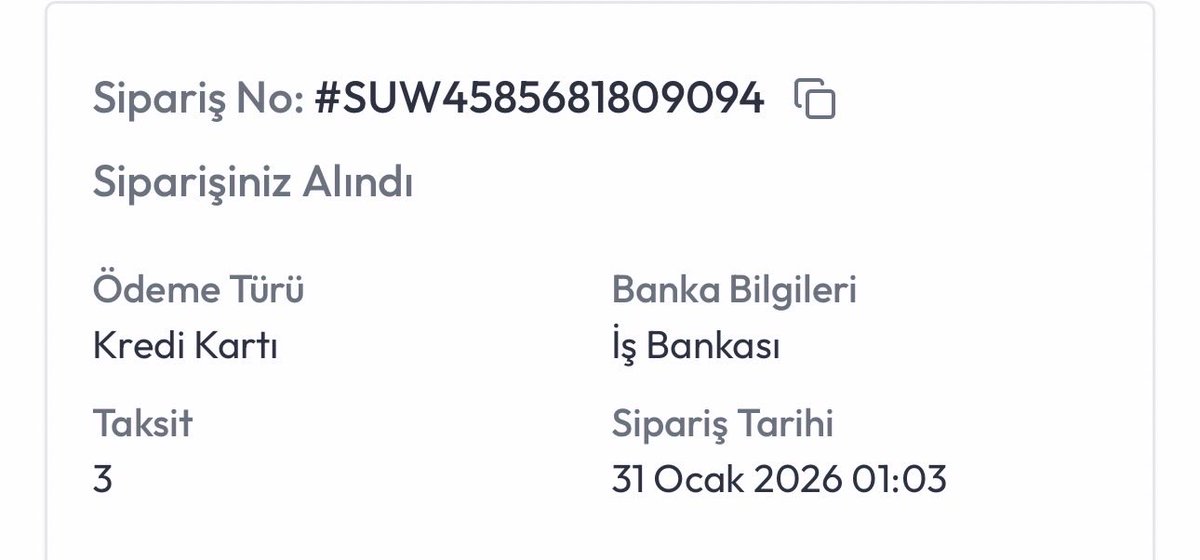 mockingbirdontw's tweet photo. #suwen 31/01/2026 tarihinde yapılan kampanyaya aldanıp  SUWEN markasından alışveriş yaptım, fakat 03/02/2026 tarihinde saat 22.55’te gelen mesajla öncesinde  hiçbir bilgilendirme yapılmış olmamasına rağmen siparişimin iptal edildiğini öğrendim. https://t.co/G3e20pp6P5
