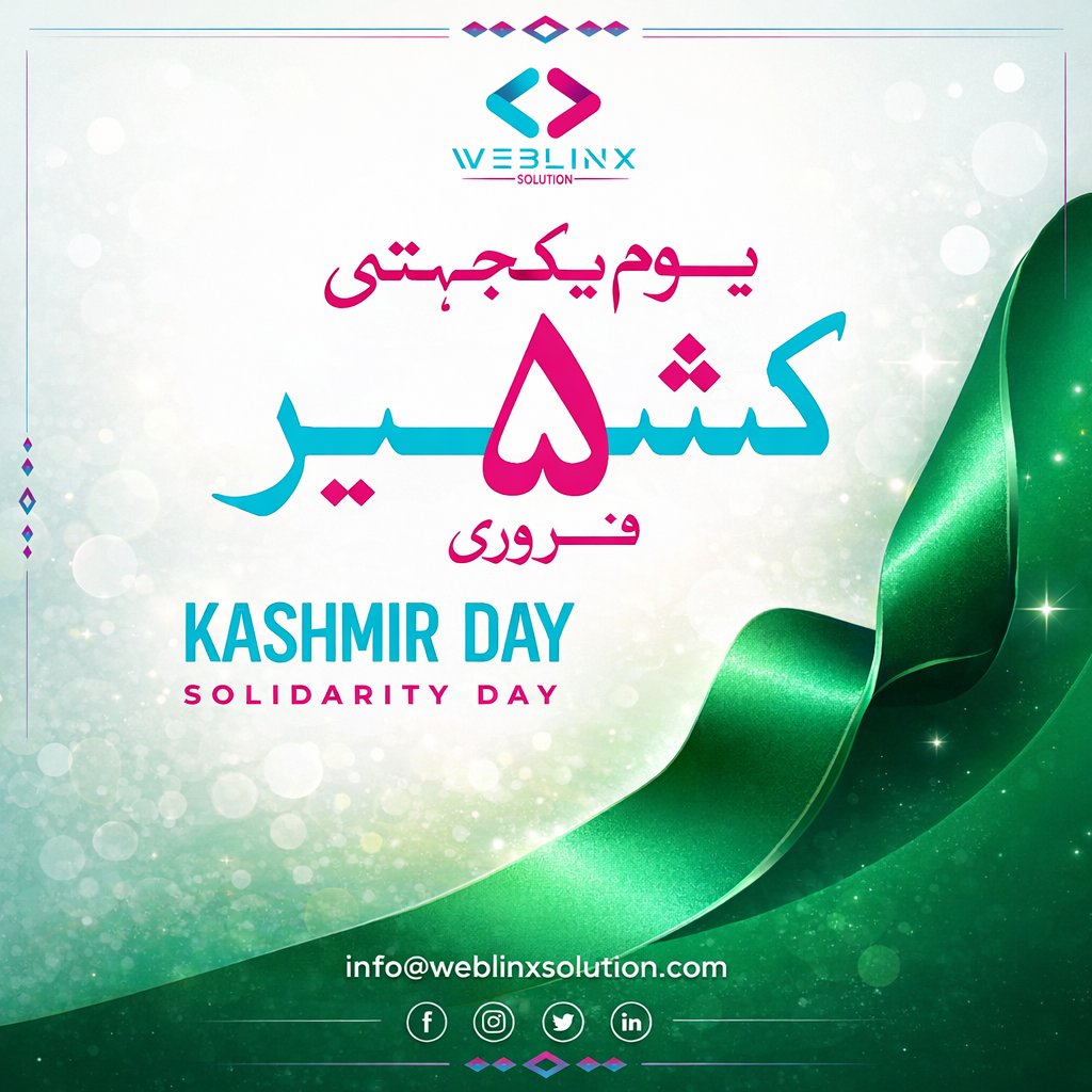 WeblinxSolution's tweet photo. We stand in solidarity with the people of Kashmir in their fight for freedom, justice, and dignity. #KashmirDay #StandWithKashmir #5February https://t.co/czSjbJ2HGq