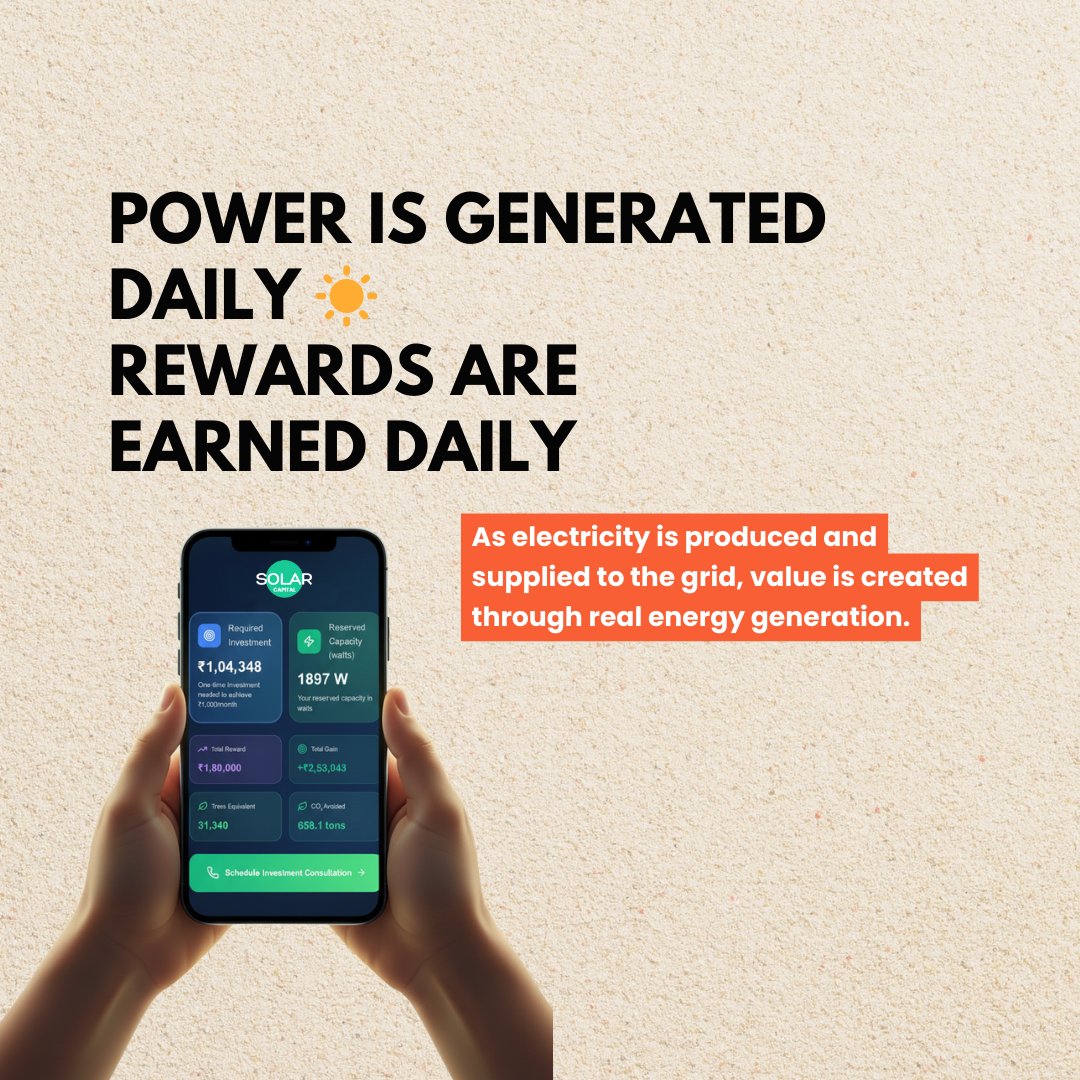 SolarCapital_'s tweet image. Digital Solar simplifies how individuals participate in renewable energy.

Explore Digital Solar → solarcapital.in

#DigitalSolar #SolarExplained #CleanEnergyIndia #GreenRewards #RenewableFuture #EnergyTransition #SolarCapital
