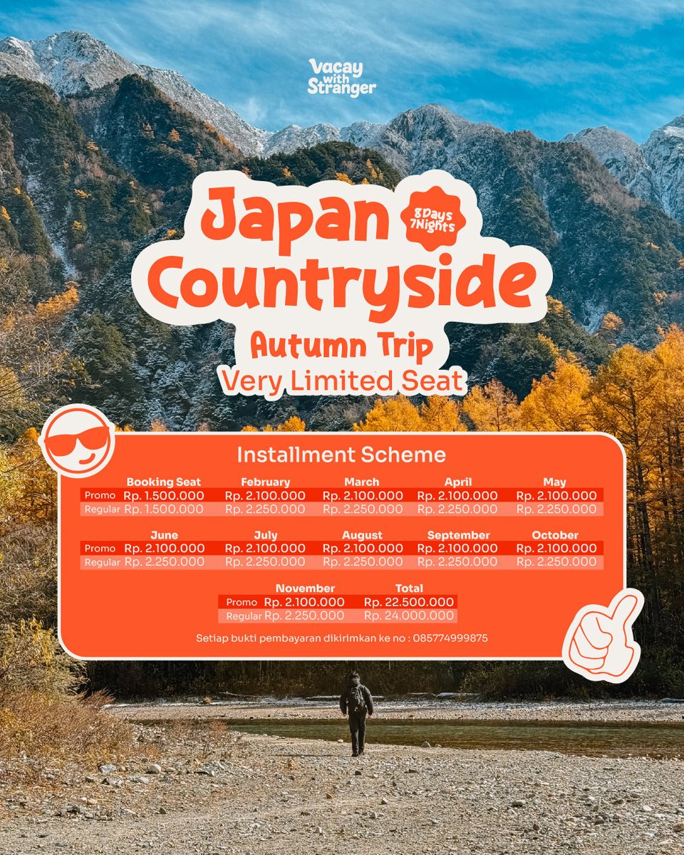 fikriarifw's tweet photo. @pinooo @cutemistakess hiii kak aku lagi buka open trip nih dan bisa dicicil, ada 2 pilihan yang autumn dan winter kak, ku izin attach di sini yaaa kak🤩🙏🏻
Buat gambaran tripnya kakak bisa lihat batch sebelumnya di https://t.co/hzLctBwVTI hehehe. Kalo ada yang mau ditanyain bisa DM aku ya kak🤩 https://t.co/oymkdQPSum