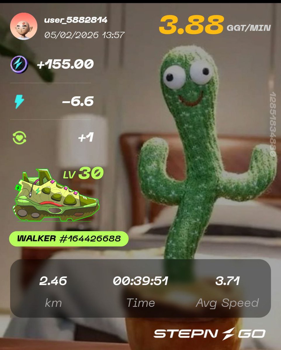 StepnerGo's tweet photo. Today's walk on 22 energy is dedicated to Spike the cactus! 🌵🌵🌵
@CioSilv
#stepn #stepngo #stepngoats https://t.co/nU8m7632Jh