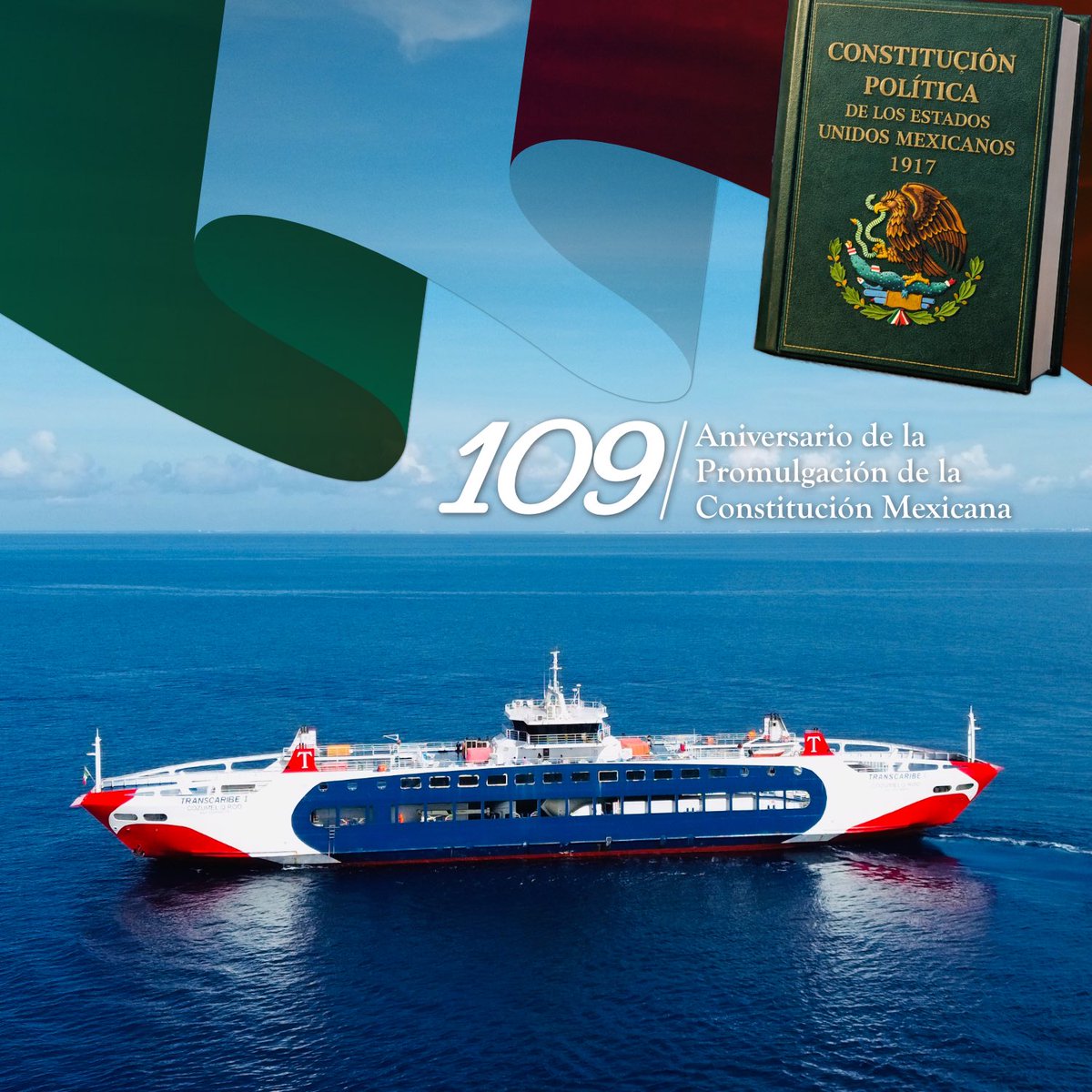 109 Aniversario de la promulgación de la constitución Mexicana 🇲🇽

#Transcaribe  #Cozumel