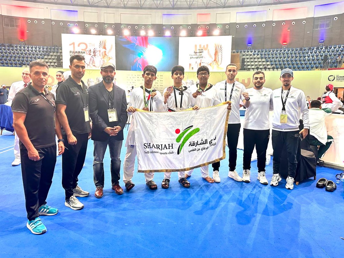 shjsdsc's tweet photo. حصد لاعبي النادي 8 ميداليات دولية ثمينة ببطولة الفجيرة الدولية للتايكواندو G2 وبارك سعادة احمد الجروان ⁦@AhmadAljarwan_⁩ للفائزين التألق الدولي المبهر متمنيا لهم استدامة النجاح  
ووصف المدير الفني الدكتور علي علوي المشاركة بالنوعية لمشاركة اللاعبين بمنافسات تصنيف KPNK K2، https://t.co/paNkgdzpvy