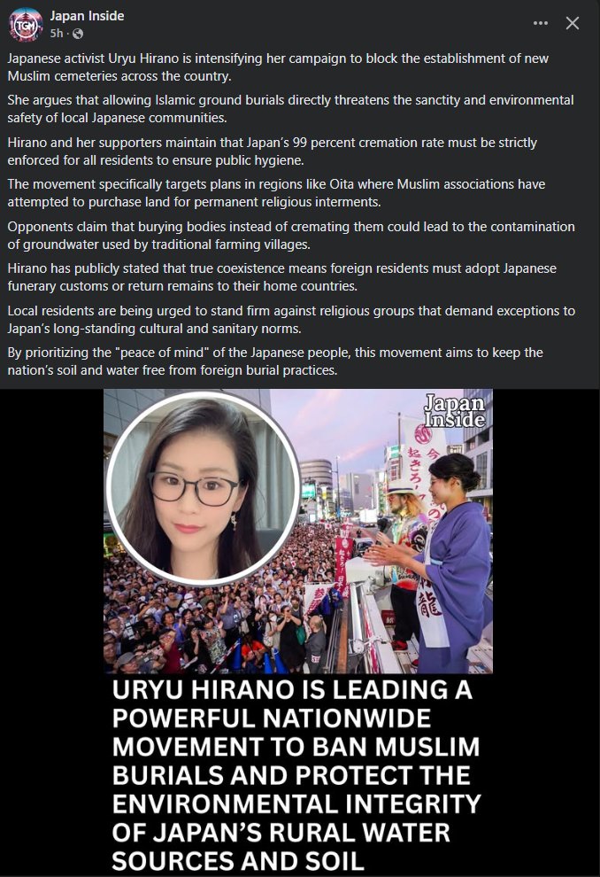 This woman is a hero for standing up against the demands of foreigners trying to make the Japanese bend to their culture. There is no benefit to Japan in accepting the values of outsiders. These grievance tactics are just a means of subversion to conquer other cultures without