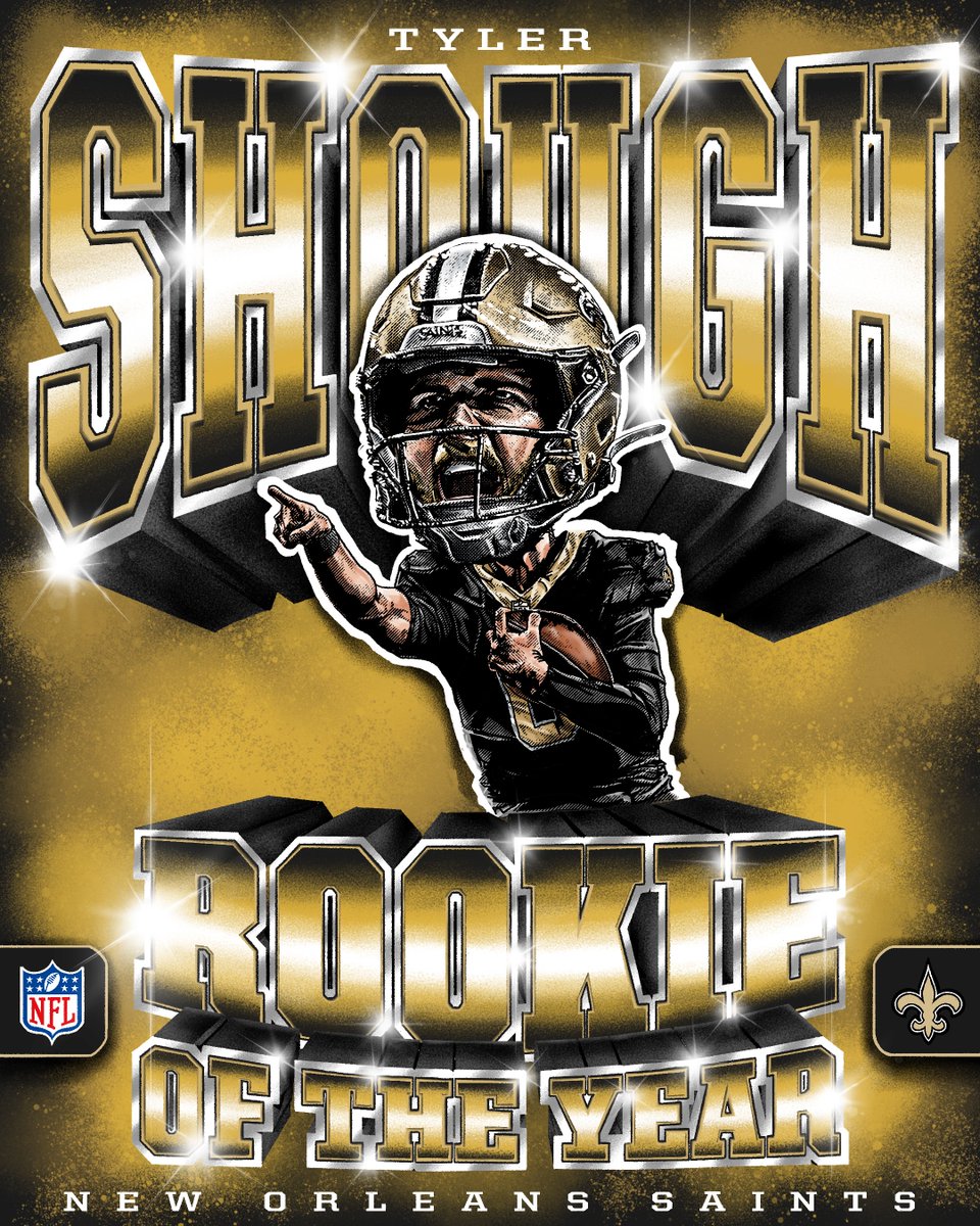 Saints's tweet image. Fans vote Tyler Shough as Rookie of the Year 👏