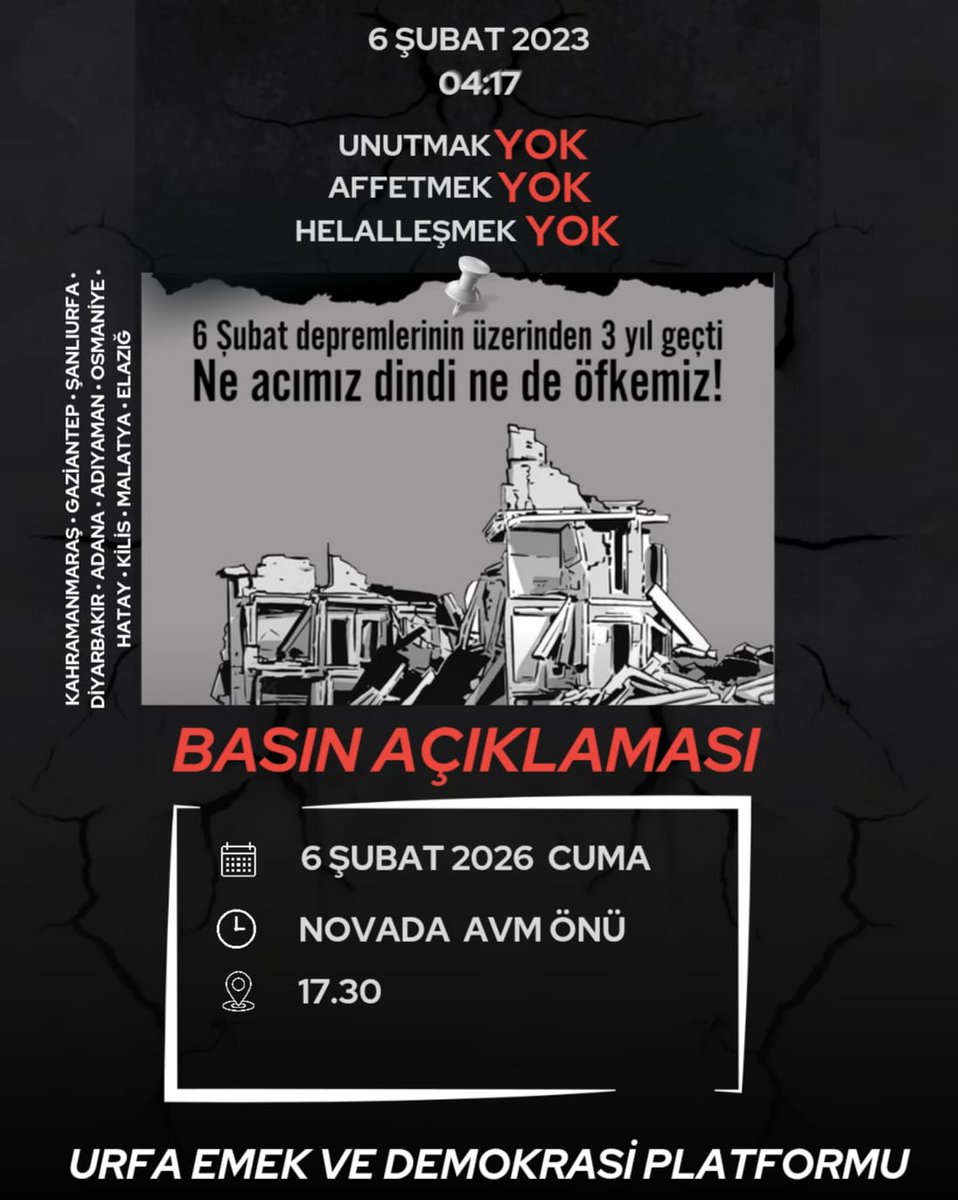 Urfa Emek ve Demokrasi Platformu tweet media