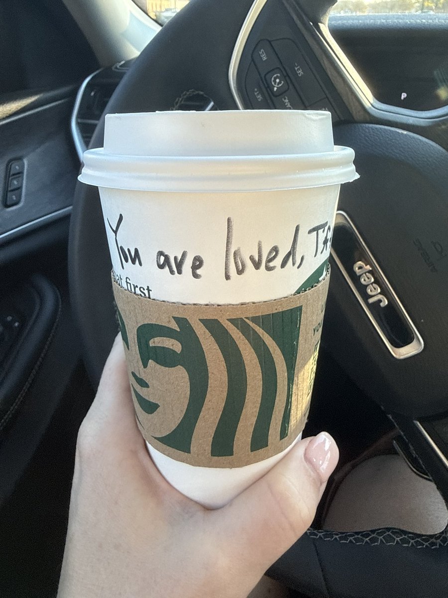 Is it simply coffee or mental health affirmations? ☕️ 🤍 <a href="/Starbucks/">Starbucks</a>, thank you for the positivity this morning!