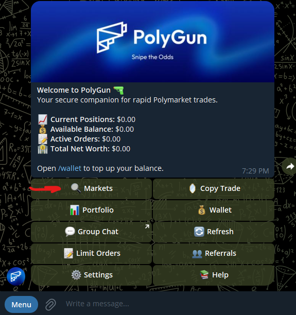 smartmaxidegens's tweet photo. 🟢The Ultimate MONEY Glitch by #Polymarket bot @polygun_ 

STEP BY STEP GUIDE ON HOW TO PLACE BET USING TELEGRAM BOT:

Step 1: Tap here 
https://t.co/xDbdKiWbEB

Step 2: Tap on 'Markets'

Step 3: Tap on '#Crypto'

Step 4: Tap on 'UP/DOWN Crypto'

Step 5: Select your desired Coin, i,e, $BTC, $ETH, $SOL, $XRP, $GOLD etc.

EASIEST TO BET.

TIP: Just open a chart on another device, may it be a laptop, PC, or second phone. Draw Support and Resistance, and BET for UP or DOWN.

VERY SIMPLE
TRY YOUR LUCK✅