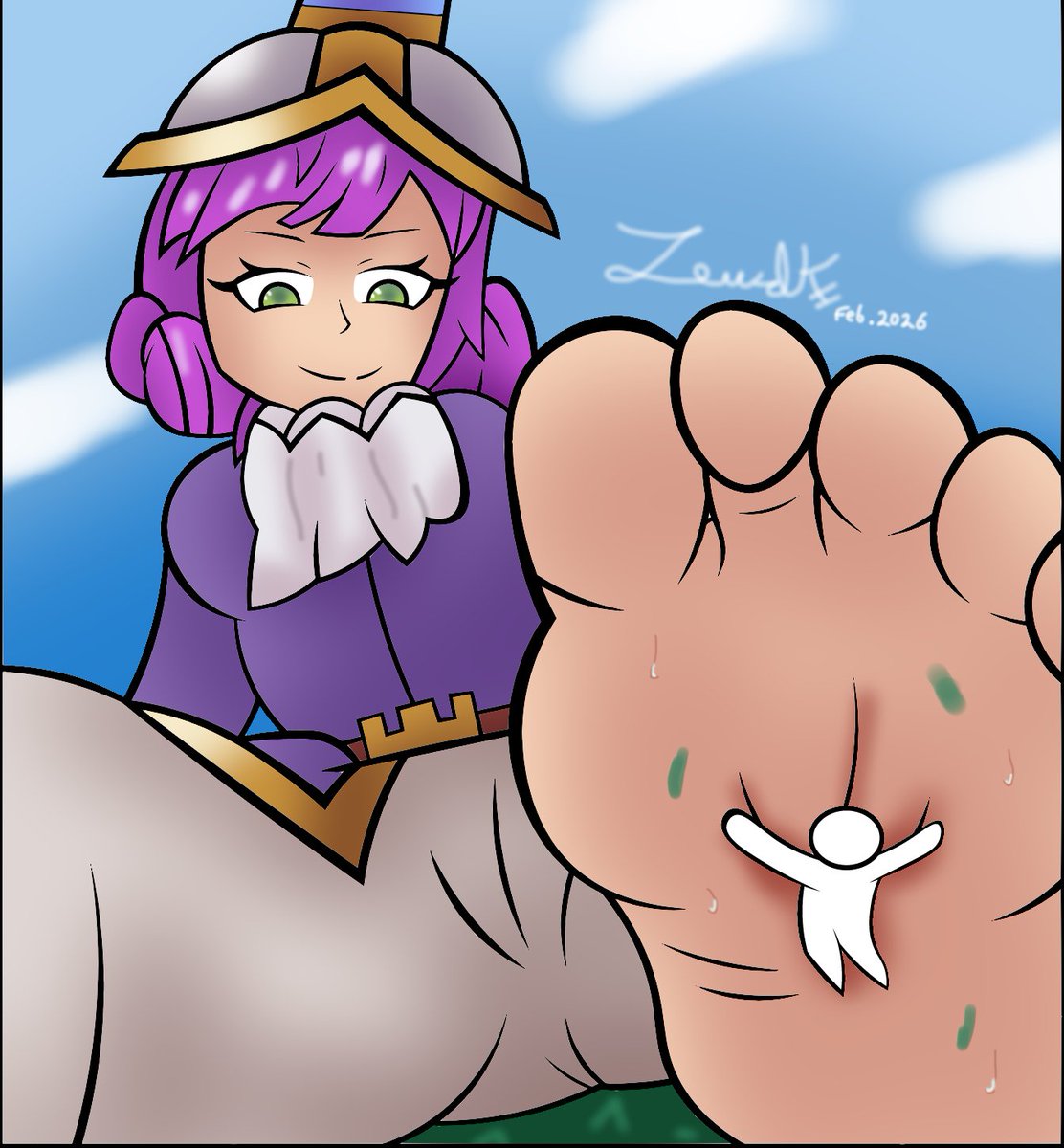 LewdieEternal's tweet photo. Well, that's one way to score three crowns on someone, alright...

C0mm for @MiteButler, with the Three Musketeers. 
#giantess #sizetwitter #巨大娘 https://t.co/L4LAVWylHm