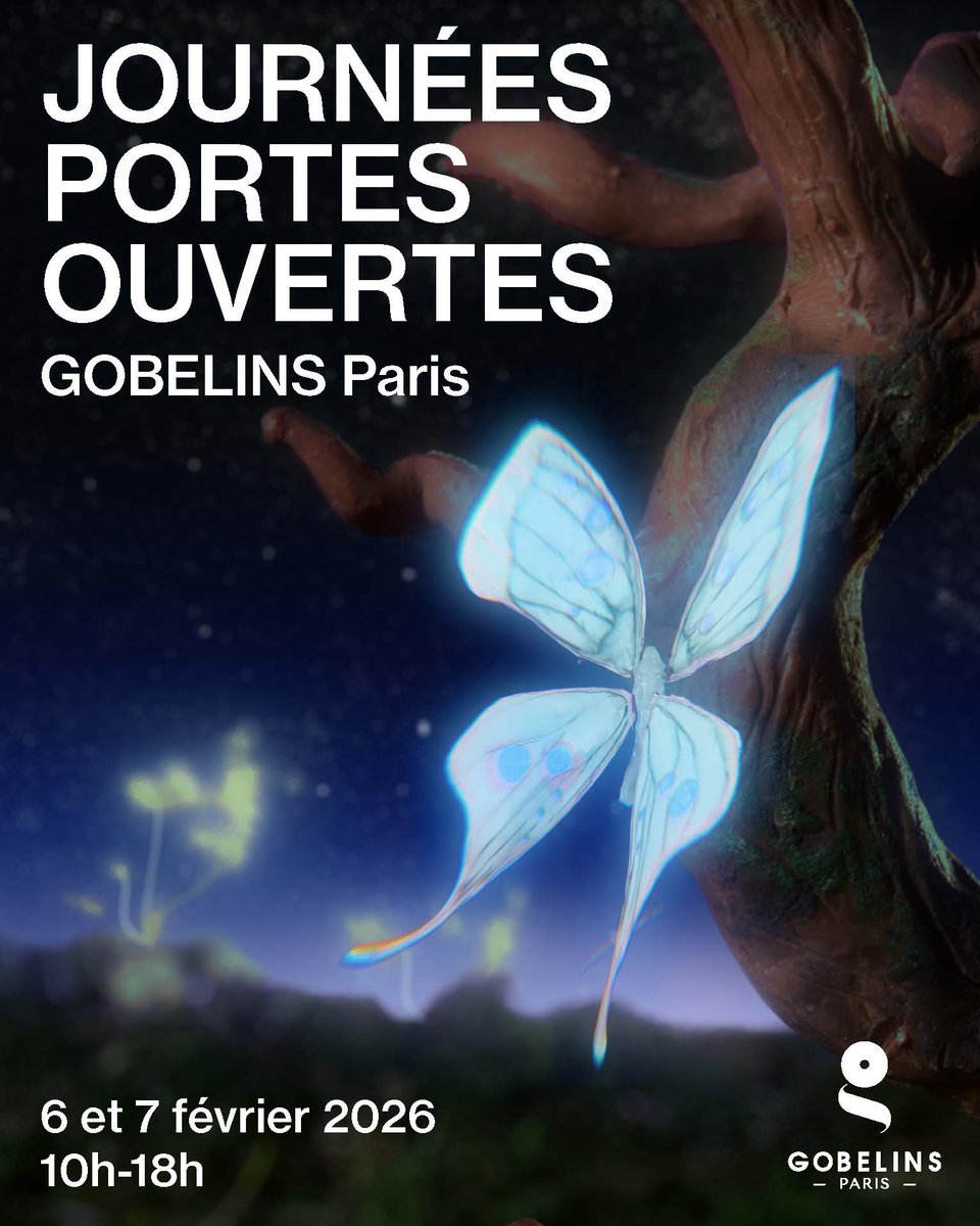 [PORTES OUVERTES J-1] 🔥 Deux journées exceptionnelles pour découvrir GOBELINS, le vendredi 6 &amp; samedi 7 Février 2026 ! Nous vous attendons nombreux sur nos deux campus parisiens 🚀Téléchargez le programme : gobelins.fr/evenements/jou… #animation #jeuvideo #design #photo