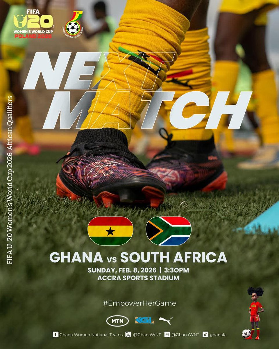 PHAddo's tweet image. Let's meet at the Accra Sports Stadium to cheer the Black Princesses to victory 
This Sunday at 3:30pm