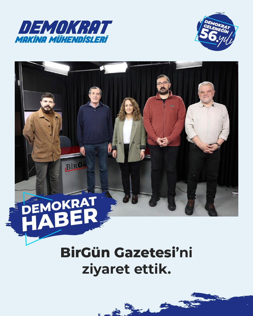 Demokrat Makina Mühendisleri olarak BirGün Gazetesi'ni(<a href="/BirGun_Gazetesi/">BirGün Gazetesi</a> )ziyaret ettik. BirGün Yönetim Kurulu Başkanı İbrahim Aydın’a, Yayın Koordinatörü Yaşar Aydın’a, BirGün TV Yayın Müdürü Emre Yıldırım’a , Politika Editörü Öncü Durmuş’a misafirperverlikleri için teşekkür