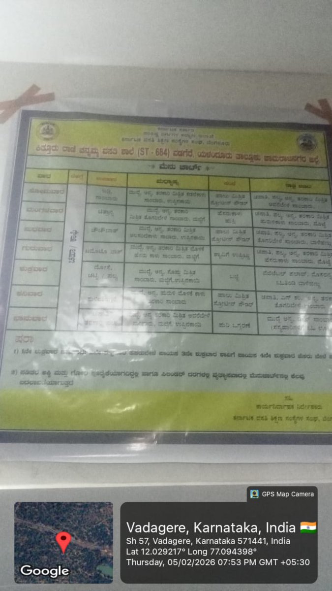 KRCRS_684's tweet photo. 05.02.2026 dinner
krcrs 684 vadagere
Yelanduru tq
Chamarajanagara dist #SocialAudit_SWDMeals #SocialWelfare_Karnataka https://t.co/Mthna2qfNc