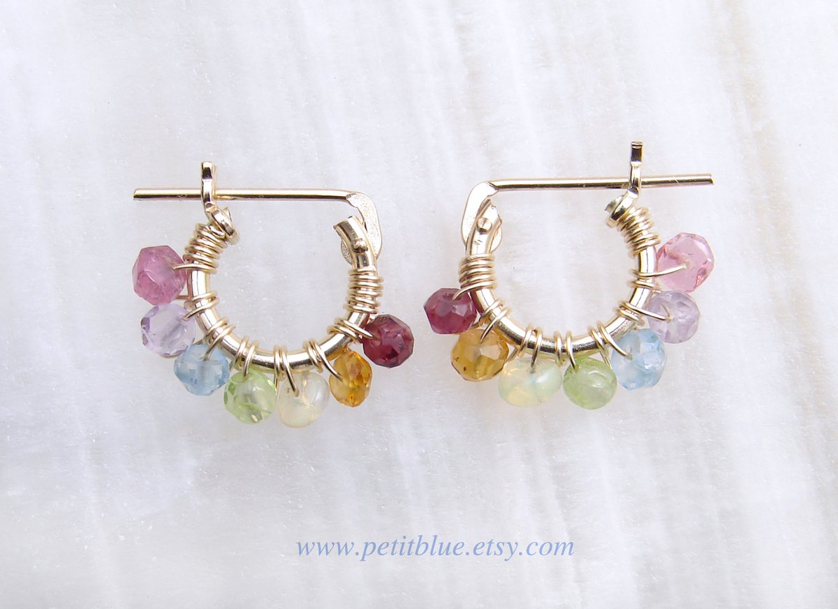 JewelryByMikako's tweet image. Tiny Rainbow Hoop Earrings ~ Multi Color Gemstone ~ Single or Pair ~ Rainbow Jewelry ~ Rainbow Earrings ~ 14K GF Hoops ~ Pride Rainbow tuppu.net/de0ba02b  #SmallHoop