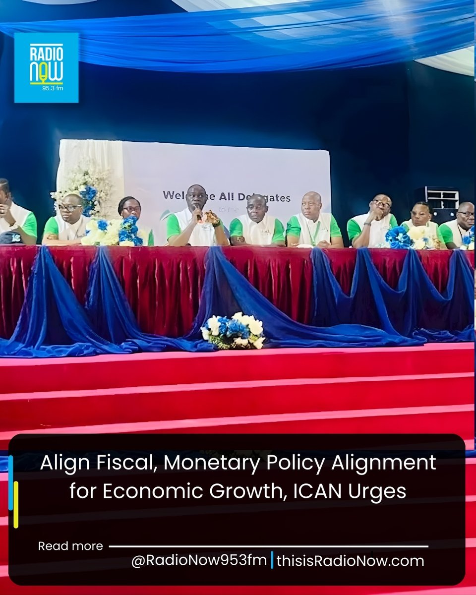 RadioNow953FM's tweet image. The Institute of Chartered Accountants of Nigeria, ICAN, has said that aligning fiscal and monetary policies is crucial to achieving sustainable economic growth in the country. Kolawole Bisiriyu... Also Read: thisisradionow.com/align-fiscal-m…

#ICAN #charteredaccountants #FiscalPolicy