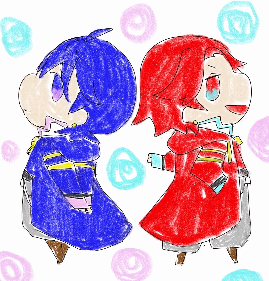 双子の日…模索して描いたもののポストしてなかったやつあったなと