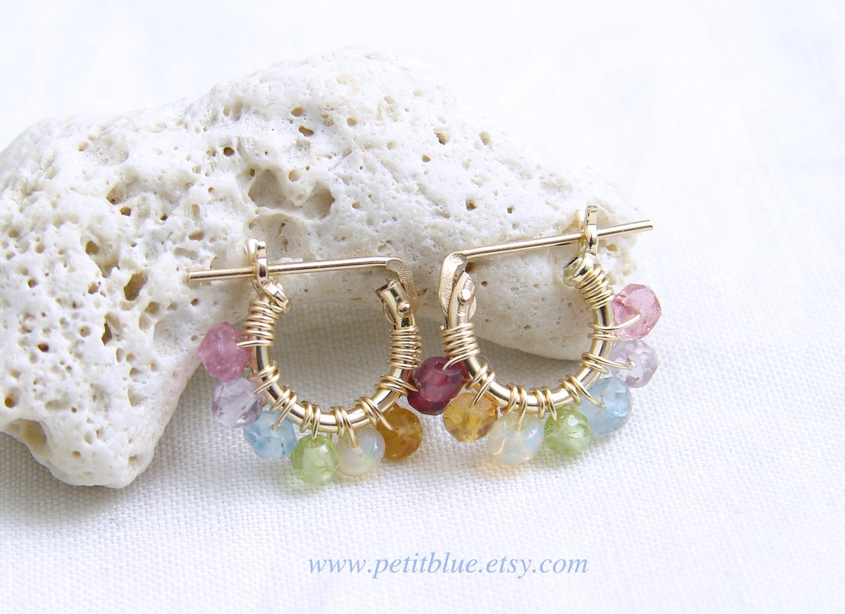 JewelryByMikako's tweet image. Tiny Rainbow Hoop Earrings ~ Multi Color Gemstone ~ Single or Pair ~ Rainbow Jewelry ~ Rainbow Earrings ~ 14K GF Hoops ~ Pride Rainbow tuppu.net/de0ba02b  #SmallHoop