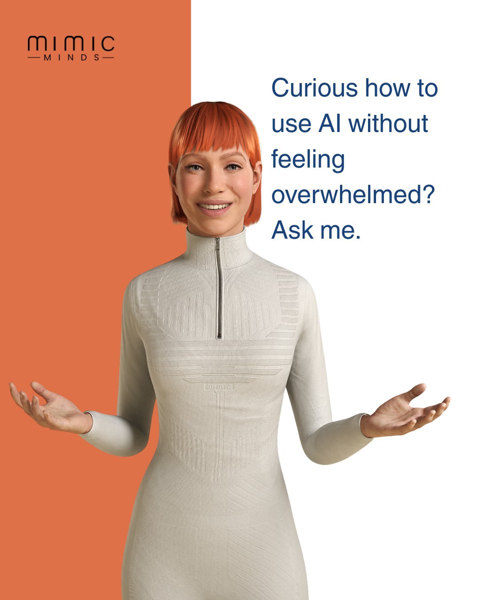 Mimic_minds's tweet photo. Curious about how AI fits into your world?

Talk to Kai, your guide into artificial intelligence. Explore how AI can help you think, create, and move faster.

Start the conversation: https://t.co/yu0lDj5Qu7

#Kai #MimicMinds #AIAvatar #ArtificialIntelligence https://t.co/Vg9rbY7uiR