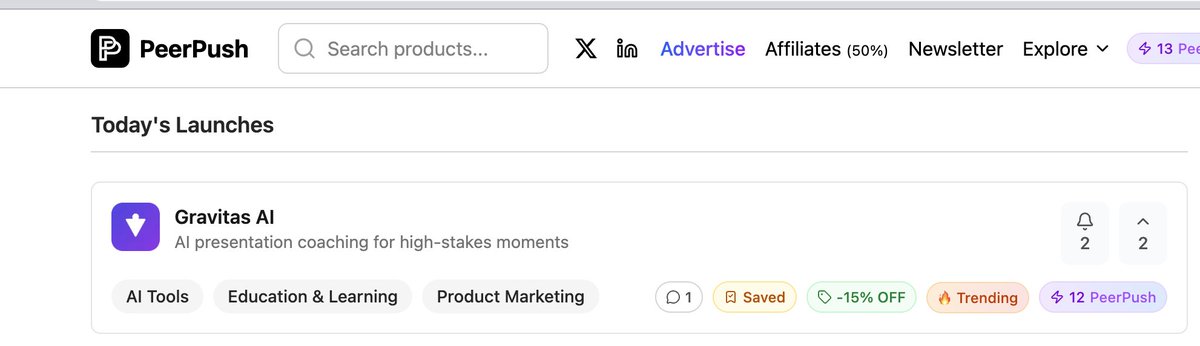 GravitasAI's tweet photo. We are trending on @peerpush_net https://t.co/LbdpIBemhU