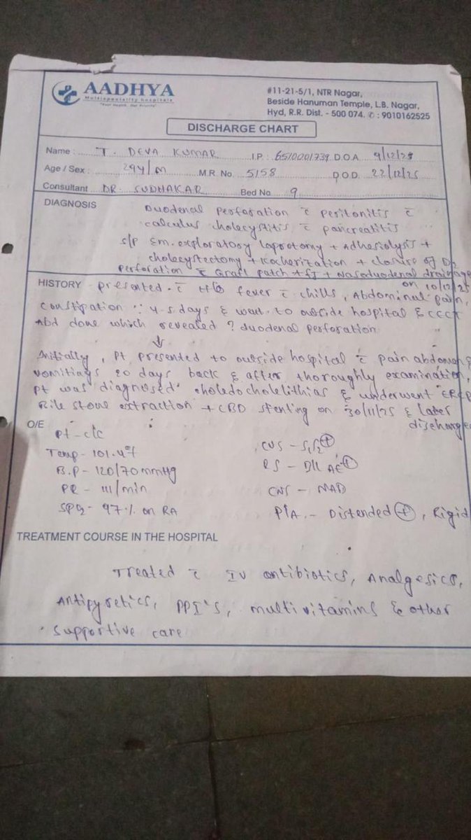 Saialekhyau's tweet photo. We are seeking immediate financial assistance for a patient who recently underwent emergency surgery for duodenal perforation with peritonitis.Any contribution, big or small, can make a life-saving difference. Please help us by donating or sharing this message to reach someone. https://t.co/wExfCmGuOD