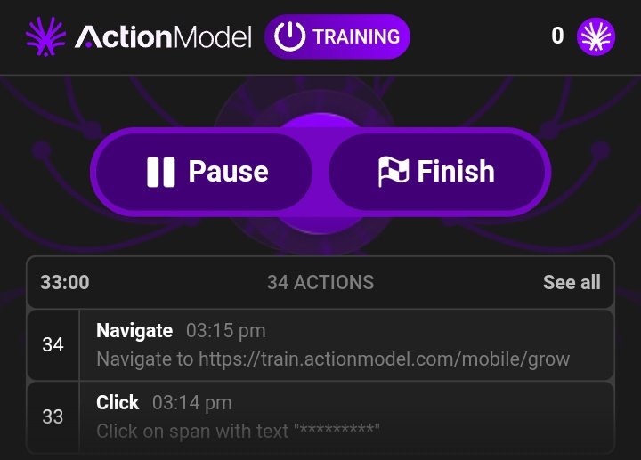 𝗨𝗽𝗱𝗮𝘁𝗲: Position for $LAM Airdrop💰

💳 Cost: $0 (FREE)
💎 Airdrop: Confirmed 
⏰ Time: 5mins

LAM by ActionModelAI will be distributing only 350m of its token to users who help train AI just by browsing 

❌ not a chatbot, you simply help AI learn from your activities
