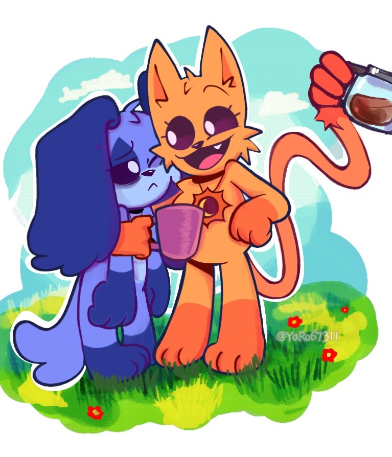 1️⃣ #catfaine 🧡☕ y #dogpressed 💙☁️ #frowningcritters  :) ✨