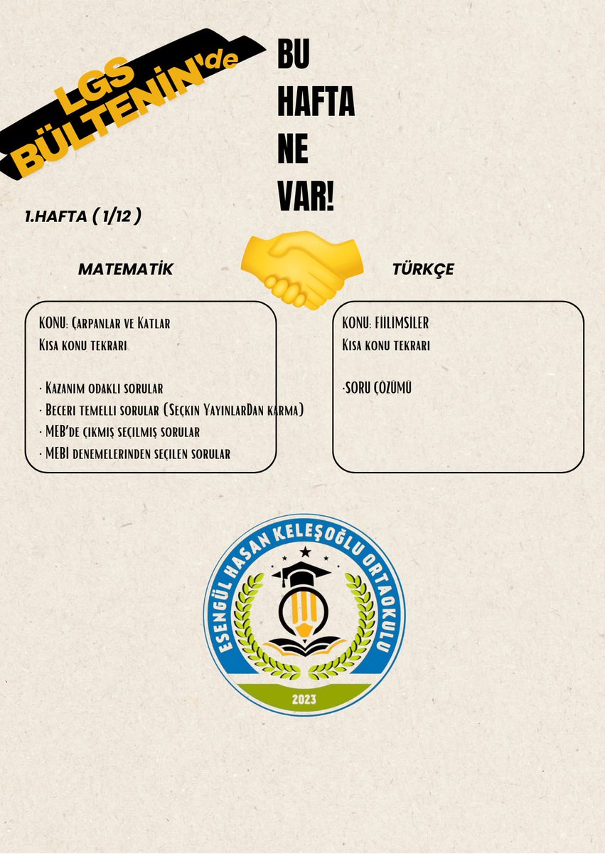 LGS'ye yönelik çalışmalarimiz devam ediyor.
<a href="/KiziltepeKymlk/">T.C. Kızıltepe Kaymakamlığı</a> <a href="/akadirgms/">Abdulkadir Gümüş</a> <a href="/kiziltepemem47/">Kızıltepe İlçe Milli Eğitim Müdürlüğü</a> <a href="/makdag47/">Makdag</a> <a href="/mardinilmem/">Mardin İl Millî Eğitim Müdürlüğü</a> <a href="/RustemCaki/">Rüstem Çakı</a>