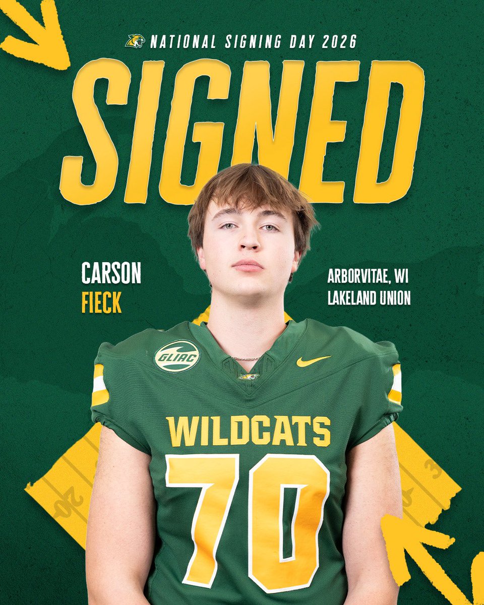 NMU_Football's tweet photo. 𝗦𝗜𝗚𝗡𝗘𝗗: OL Carson Fieck

Arborvitae, WI ➡️ Marquette, MI

#UPTheExperience | @Cfieck_70 https://t.co/EQHuIgtNad