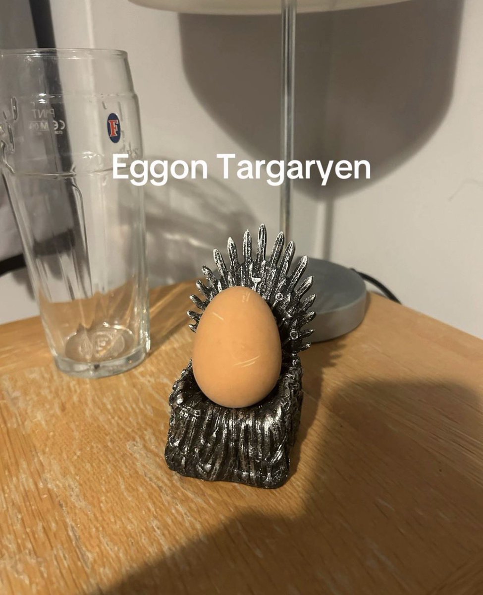 Egg seated on the Iron Throne