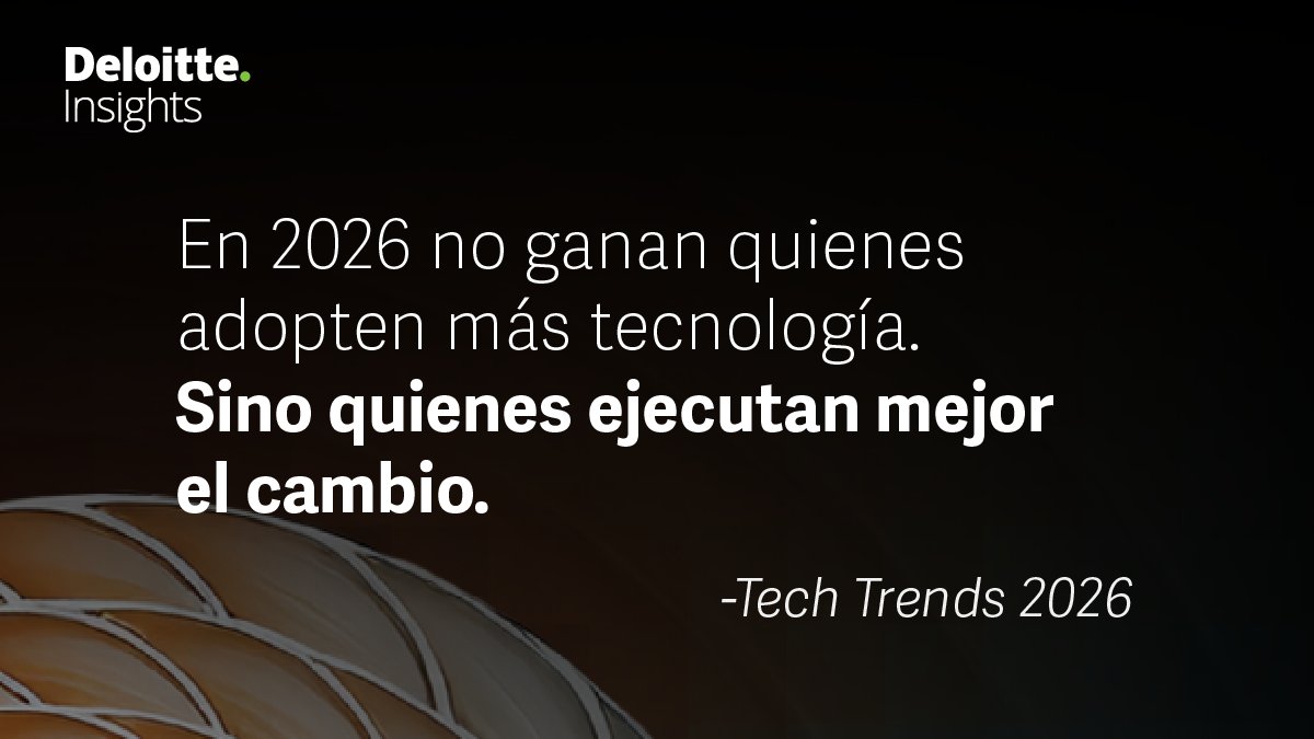 🟢 #TechTrends2026 destaca que la disciplina operativa, el rediseño de procesos y la integración efectiva de IA serán claves para generar impacto real.

Descubre las tendencias que marcarán el rumbo:
👉 delo.tt/6017hJk3l
#DeloitteVenezuela