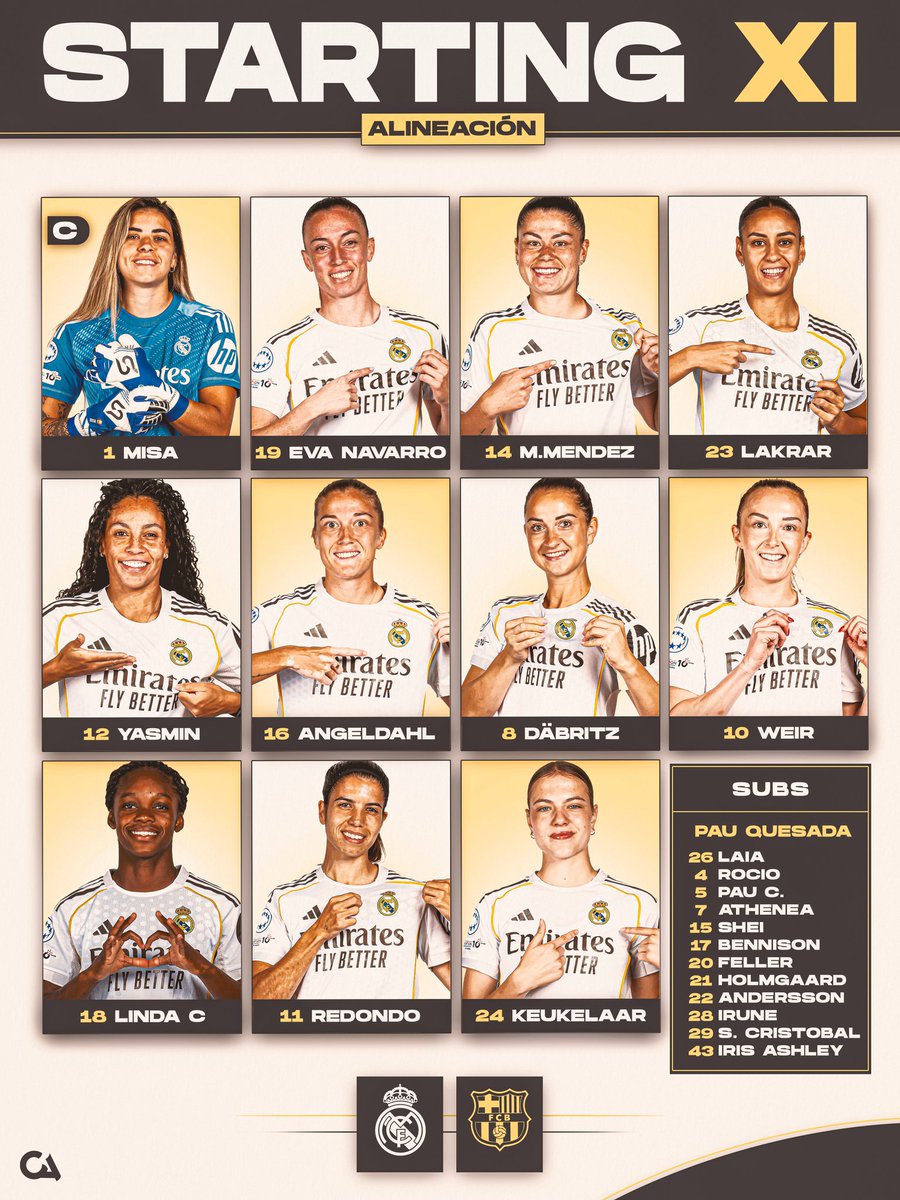 claavz_'s tweet photo. 🖌️ Starting XI concept 
⚪ Real Madrid fem
Design 🅰️ and Design 🅱️

#smsports | @realmadridfem https://t.co/kiAFqYogyu