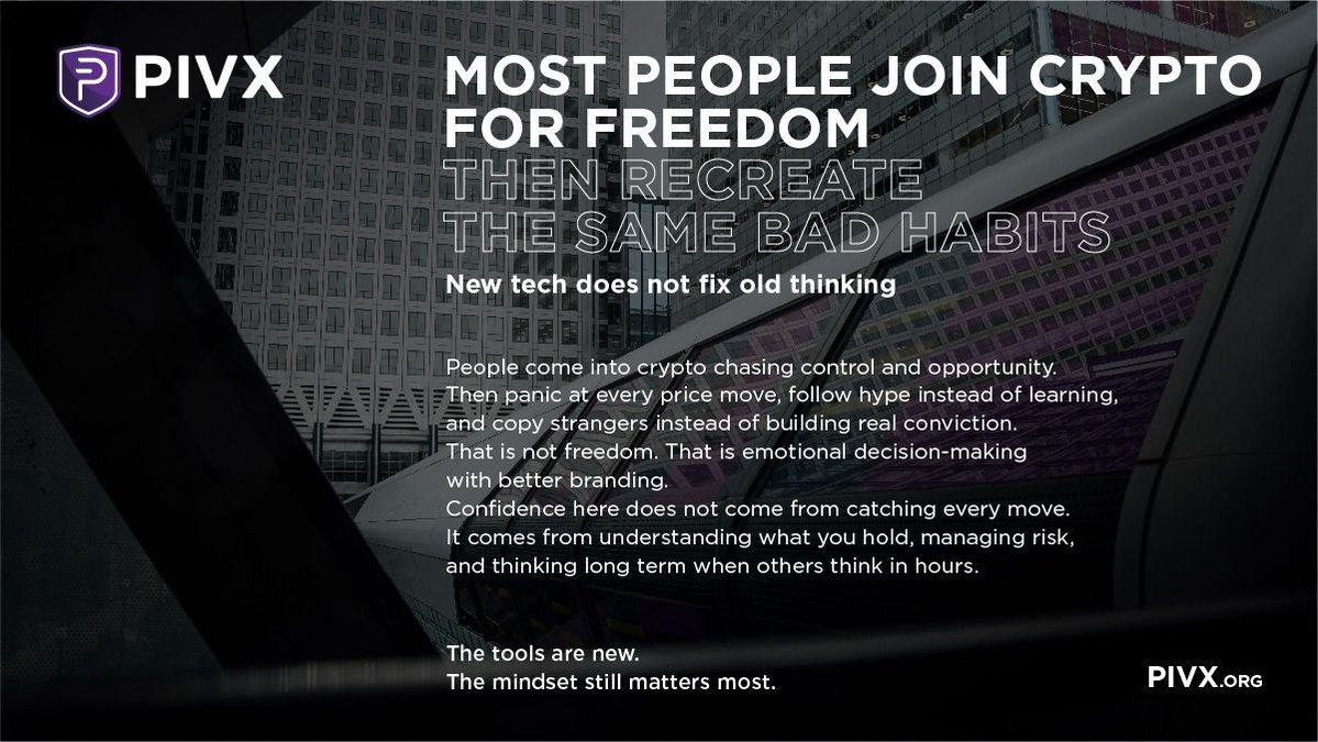Most People Come to Crypto for Freedom
Then repeat the same emotional habits 🚨

Watching every price move
Following hype
Copying strangers

That is not freedom. That is stress with better branding.

Real confidence comes from understanding what you hold, managing risk, and