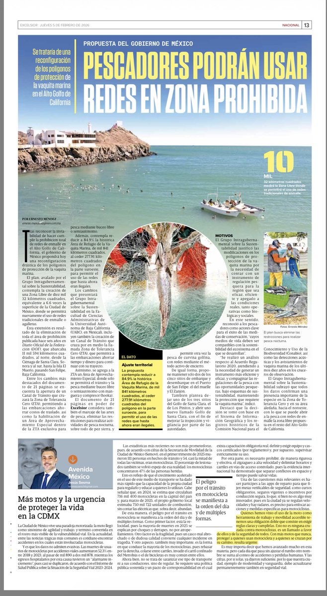 Modificación de los polígonos de protección de la #VaquitaMarina en el Alto Golfo de California.
Regresan las redes de enmalle, las que nunca se fueron. 
Vía <a href="/Excelsior/">Excélsior</a> 
Leer: excelsior.com.mx/nacional/abren…