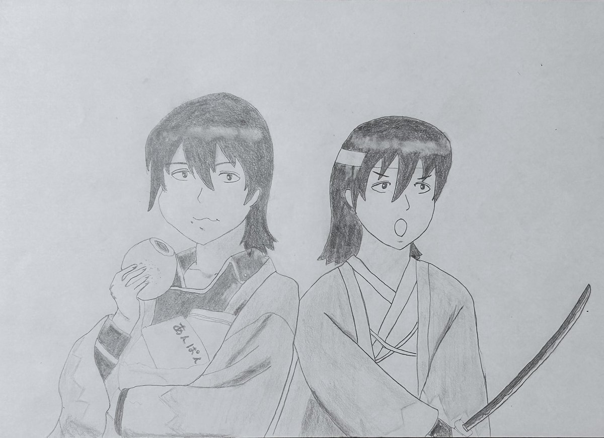 BH5MeEe01e0518's tweet image. 山崎お誕生日おめでとう！🎉
去年はだんだら羽織が印象的だったのでこの二つを模写してみました！
絵描くの初めてなのでご容赦ください
#山崎退誕生祭2026
#山崎退生誕祭2026