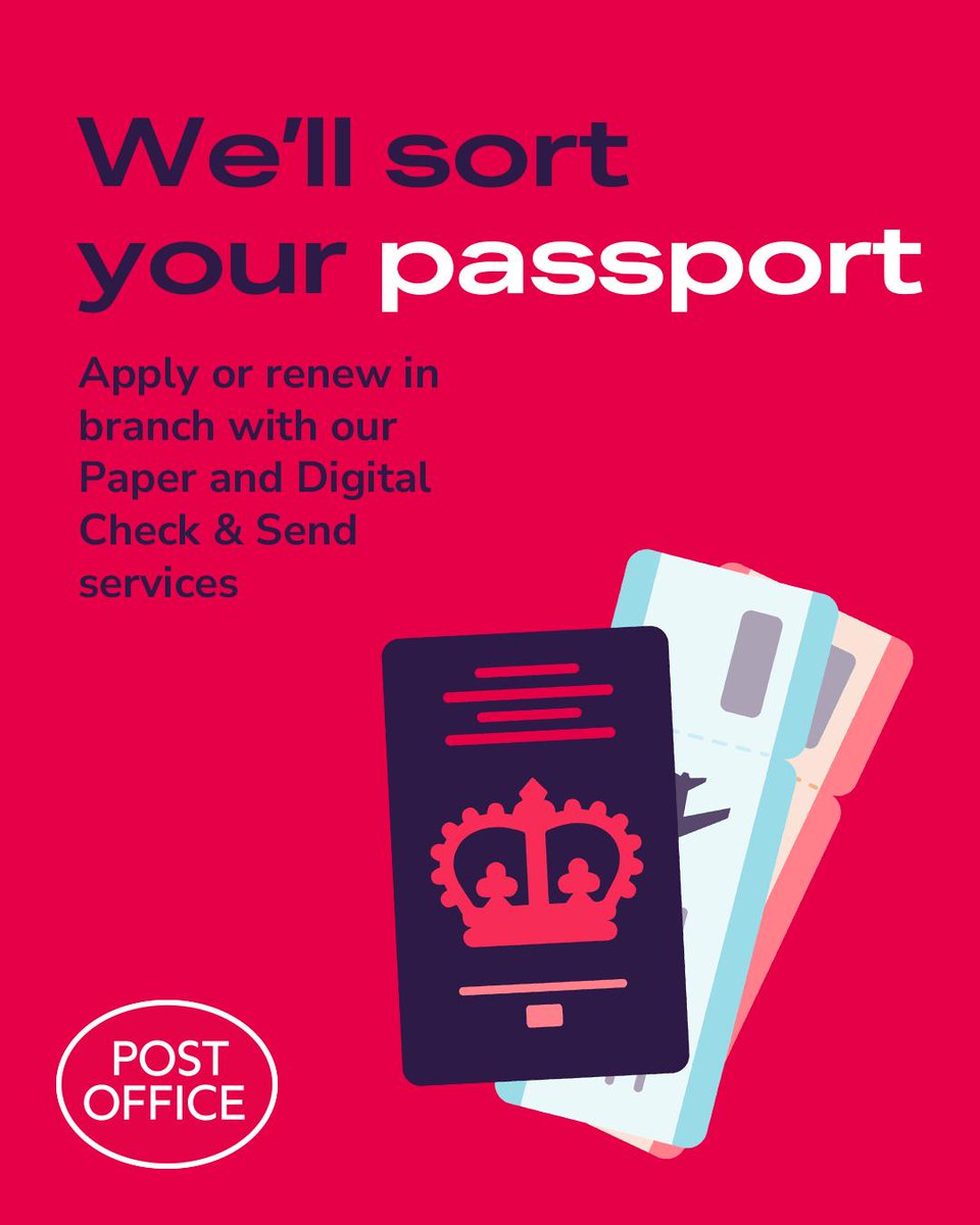 We’ll sort your passport 

Apply or renew in branch with our Check &amp; Send Services