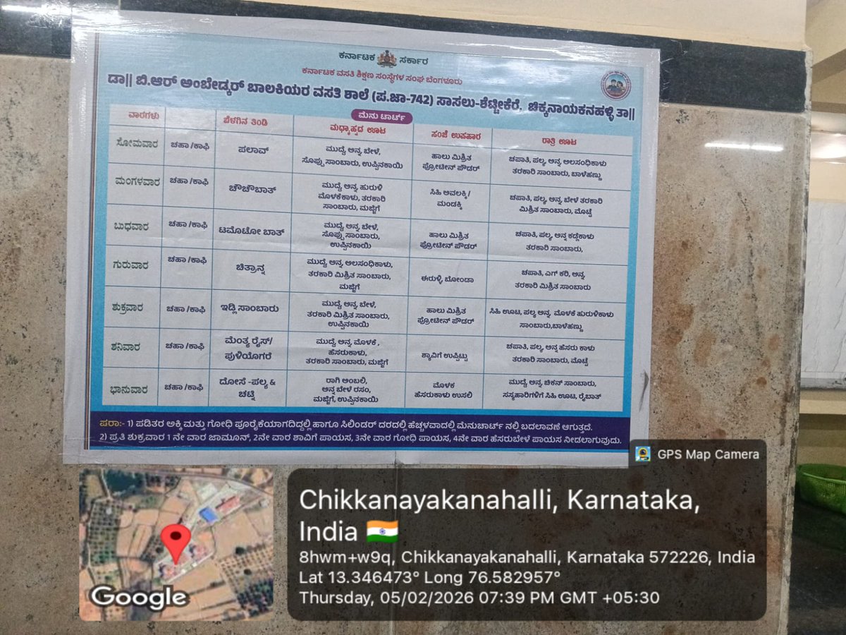 742Sc's tweet photo. Dinner
DBRARS-742 SHETTIKERE CNHALLI
@SWDGoK
#SocialAudit_SWDMeals 
#SocialWelfare_Karnataka https://t.co/D1N0nR2f8p