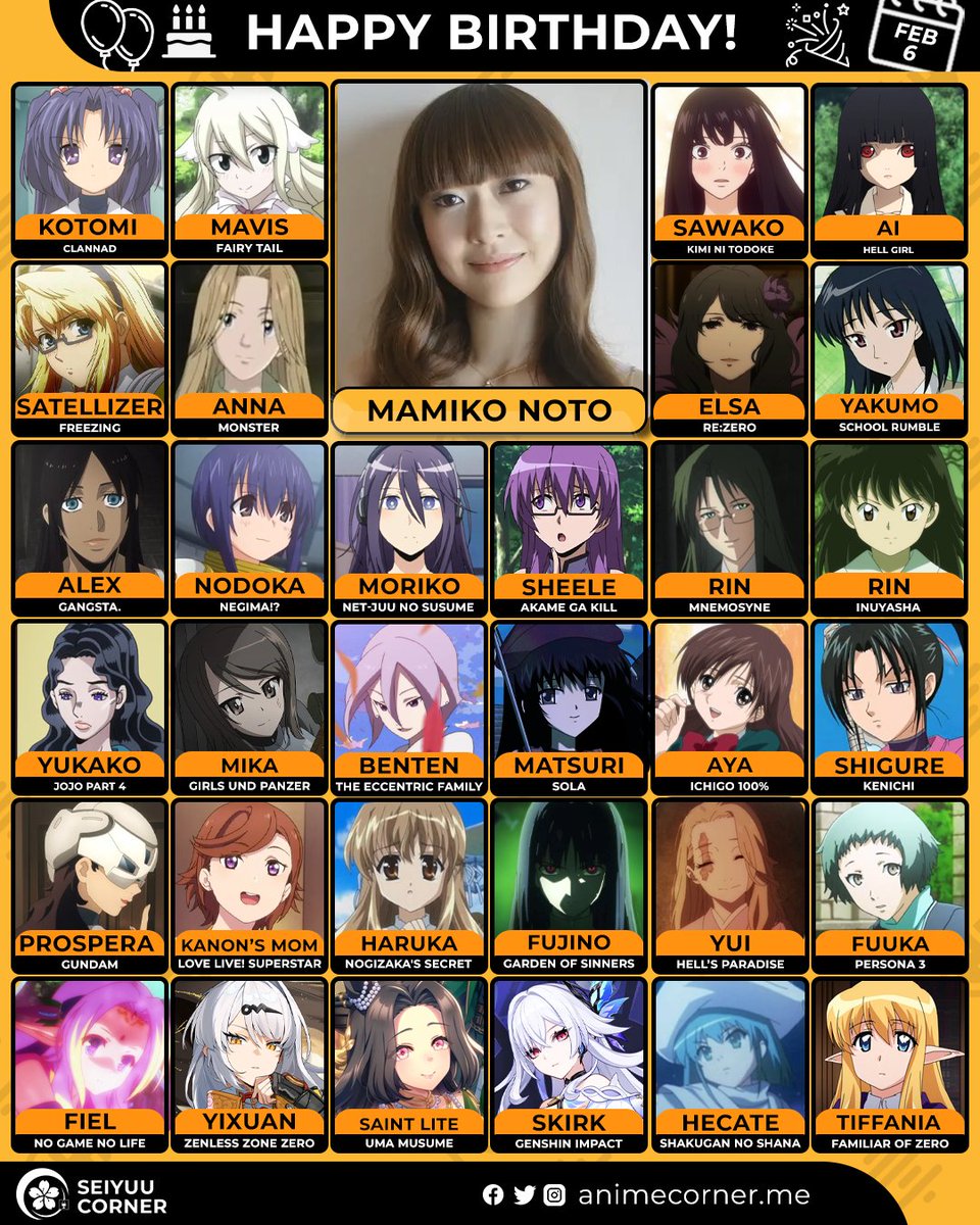 seiyuucorner's tweet image. Happy birthday Mamiko Noto! 🎉 

#MamikoNoto #能登麻美子 #能登麻美子生誕祭2026