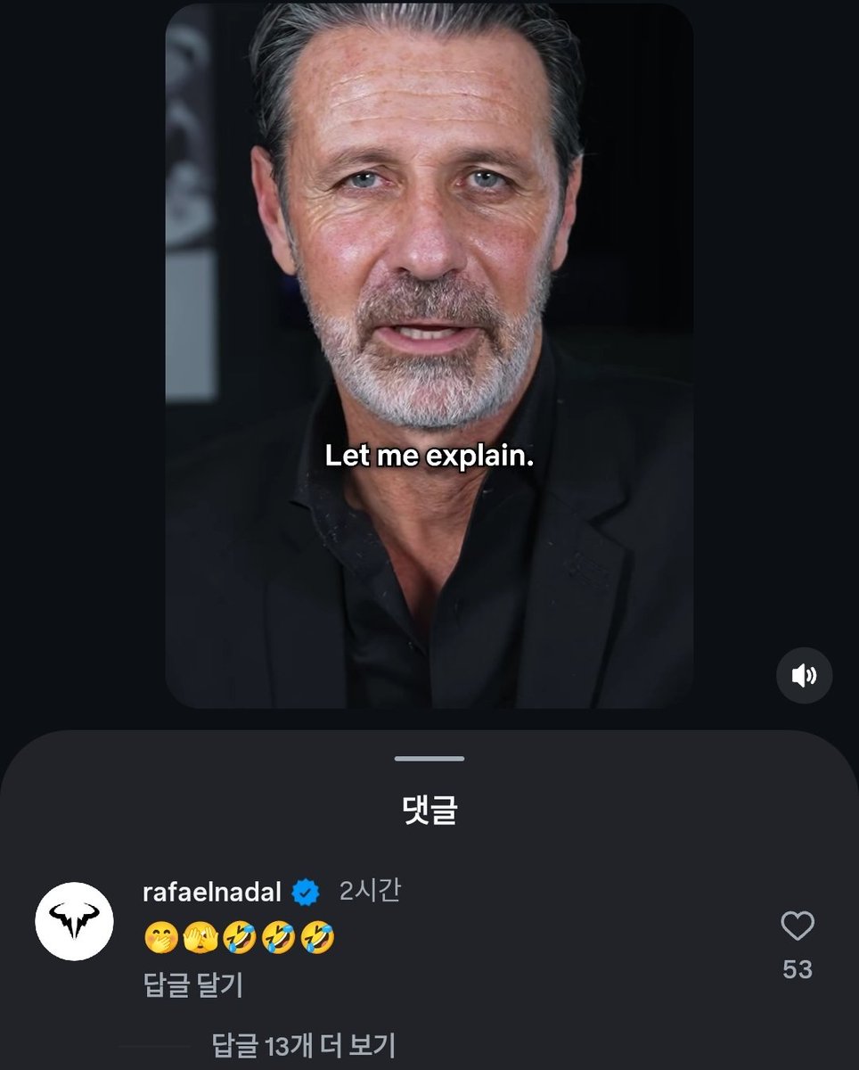 Zwxsh's tweet image. Patrick Mouratoglou:

"Thinking that Alcaraz and Sinner aren't better than the Big Three just because Novak beat Sinner at the Australian Open is a short-term view."

Rafa Nadal's reaction: "🤭🫣🤣🤣🤣"