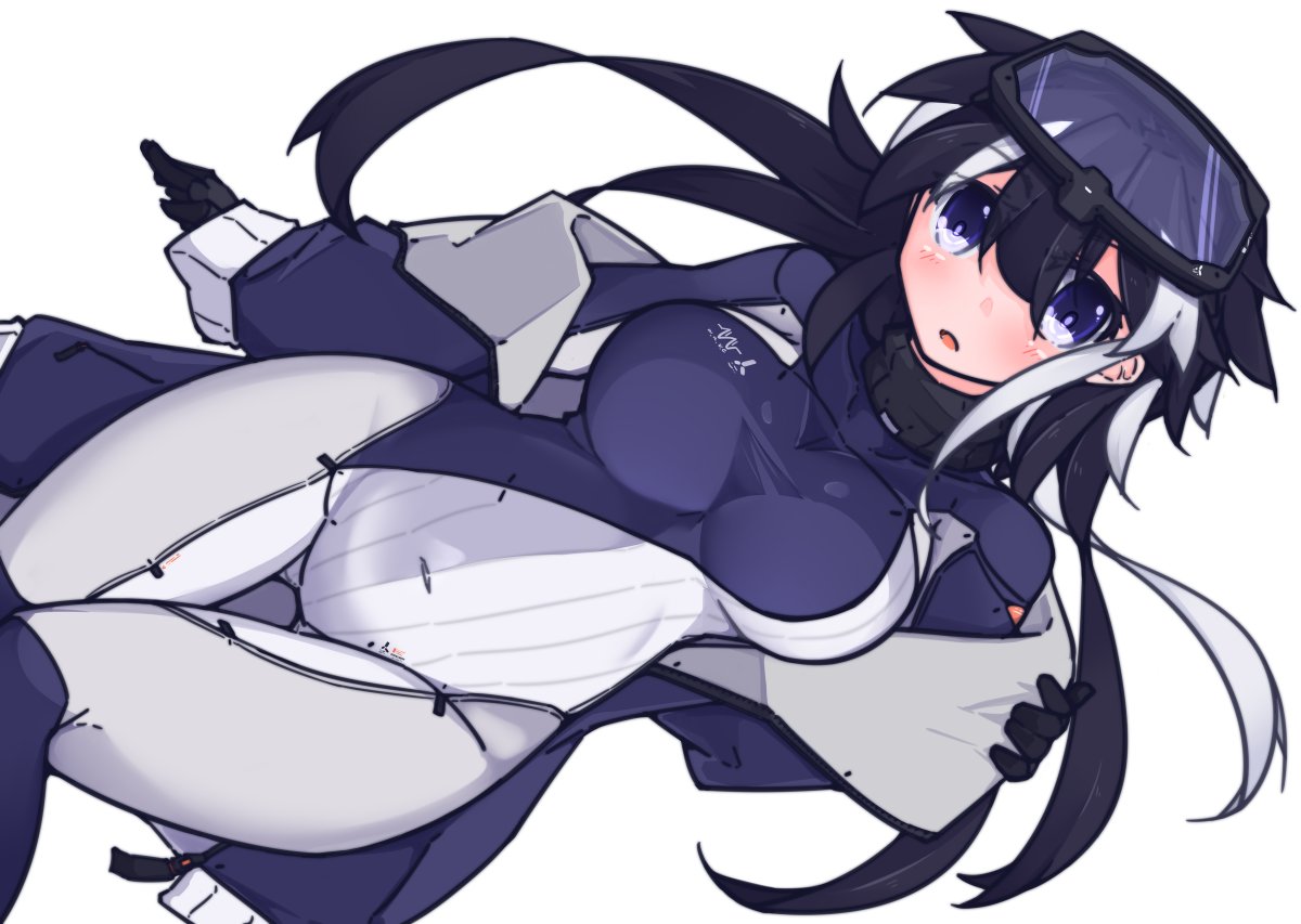 スーツはこんな感じで 左肩から右腰にかけてジップでガバっと開くイメージ 体系に合わせたオーダーメイドということなのだけど、凪夏はいったいどこからそんな資金が…?
あと水滴やらオーバーレイやらぼかしやらなんやら無い版も好きな仕上がりなので貼る 