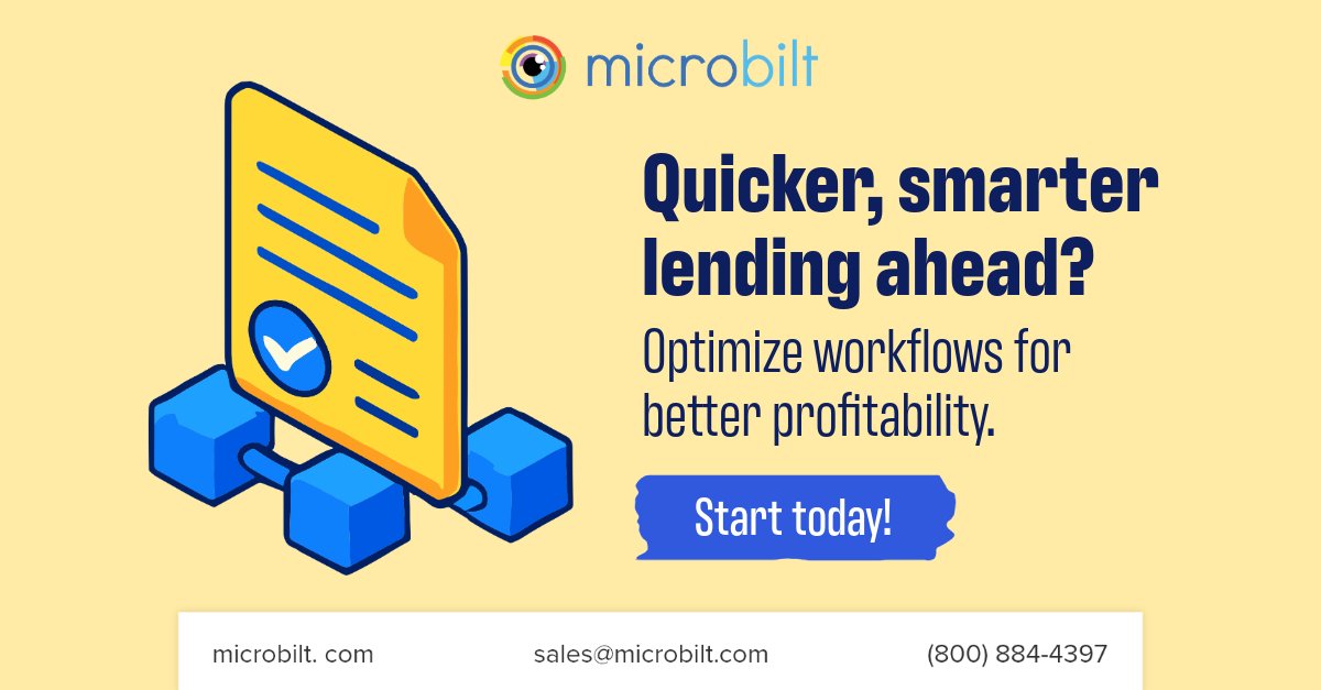 MicroBilt's tweet photo. Ready to make faster, smarter lending decisions? Discover how MicroBilt’s Credit Decisioning solutions can help streamline your workflows, reduce risk, and boost profitability. https://t.co/UsSV3sMENO 

#CreditDecisioning #RiskManagement #MicroBilt https://t.co/Jr4tBz9f82