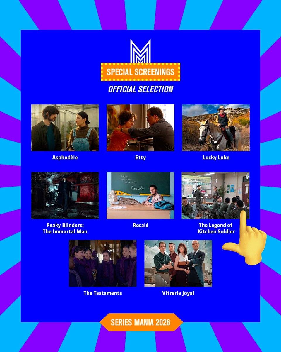 [INFO] ซีรีส์ 'The Legend of Kitchen Soldier (บันทึกครัวค่ายทหาร)' นำแสดงโดย #พัคจีฮุน ได้รับการคัดเลือกให้ฉายรอบพิเศษ ในงานเทศกาลซีรีส์นานาชาติ Series Mania 2026 

งานจัดขึ้นที่เมืองลีลล์ ประเทศฝรั่งเศส ในวันที่ 20-27 มีนาคมค่ะ

#취사병전설이되다
#PARKJIHOON #박지훈