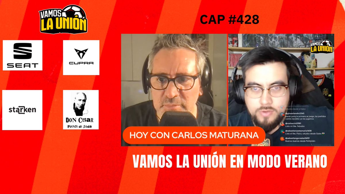 Jueves, día del Vamos La Unión, en este capítulo con <a href="/Crlsmtrn/">Carlos Maturana</a> conversando de Andrés Vilches, Marcelo Jorquera, amistoso ante CC y la cantera, link! youtube.com/watch?v=OPIkJf…